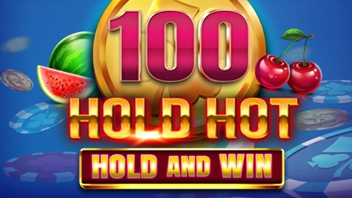 Tampilan visual mesin slot 100 Hold Hot Hold and Win dengan simbol buah klasik.